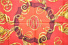 Authentic HERMES Carre 90 Scarf Crest Emblem Motif Silk Red 9419D
