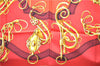 Authentic HERMES Carre 90 Scarf Crest Emblem Motif Silk Red 9419D