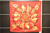 Authentic HERMES Carre 90 Scarf Crest Emblem Motif Silk Red 9419D