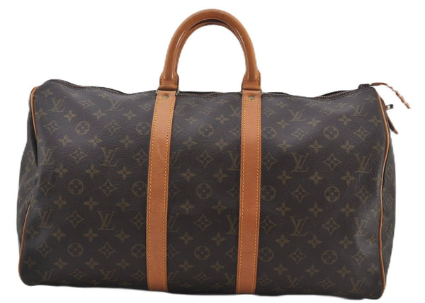 Authentic Louis Vuitton Monogram Keepall 45 Travel Boston Bag Old Model LV 9419E