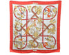 Authentic HERMES Carre 90 Scarf "Caraibes" Silk Red 9420D