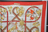 Authentic HERMES Carre 90 Scarf "Caraibes" Silk Red 9420D