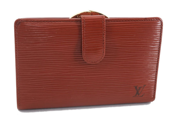 Auth Louis Vuitton Epi Porte Monnaie Billets Viennois Wallet M6324H Brown 9421C