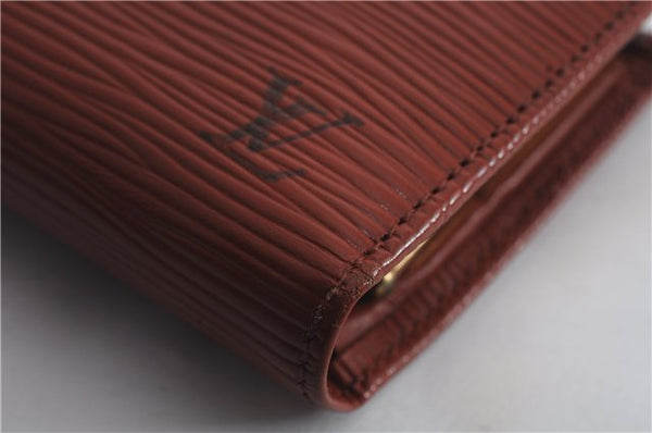 Auth Louis Vuitton Epi Porte Monnaie Billets Viennois Wallet M6324H Brown 9421C