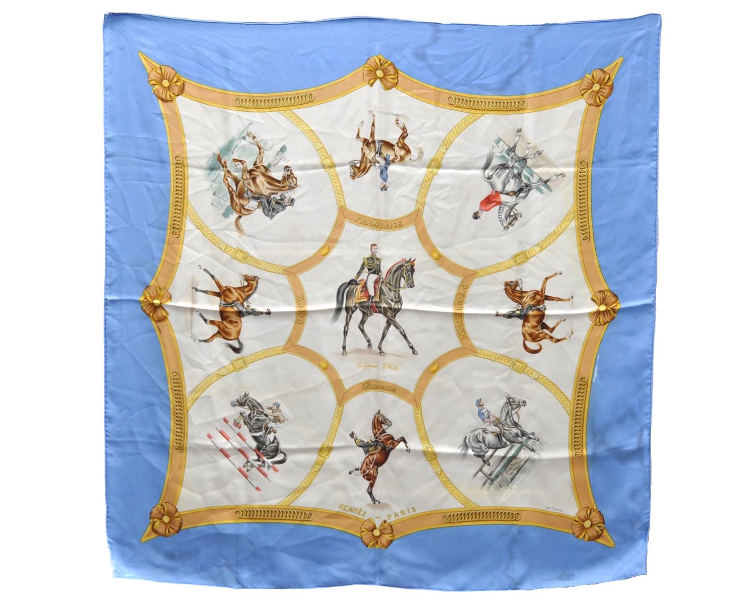 Auth HERMES Carre 90 Scarf 