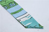 Auth HERMES Twilly Scarf "JEU DES OMNIBUS ET DAMES BLANCHES" Silk Green 9423D