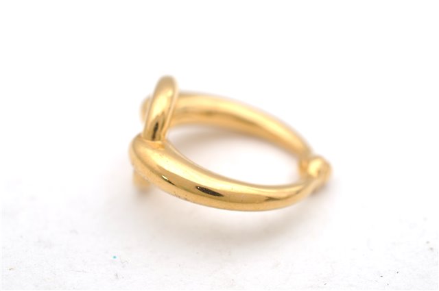 Authentic HERMES Scarf Ring Moris Circle Design Gold Box 9425D