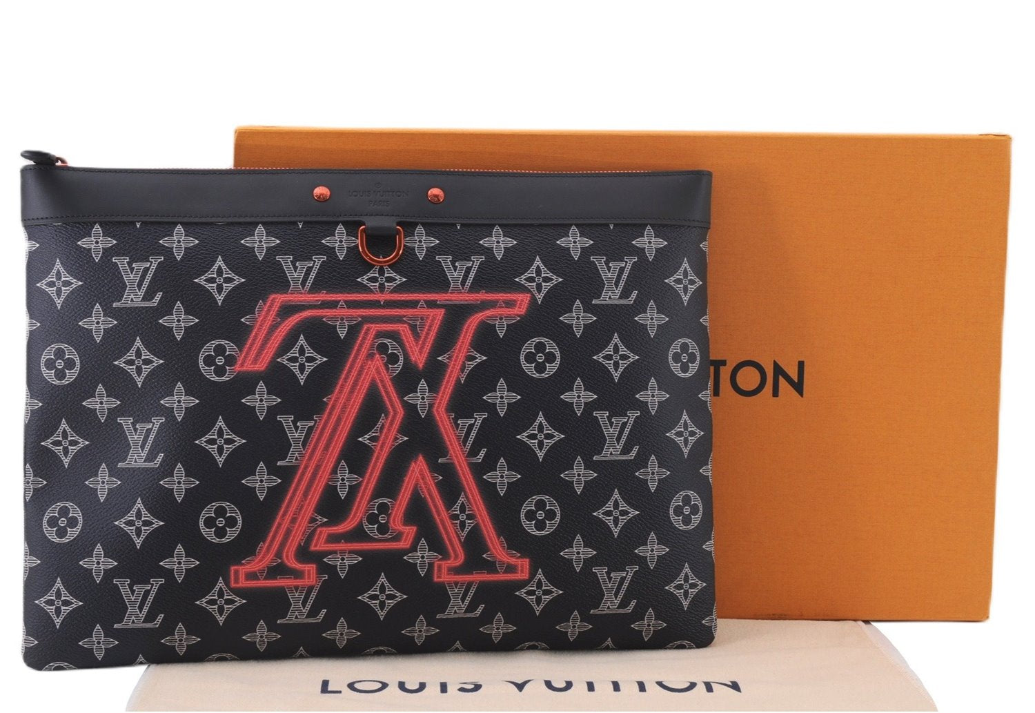 Louis Vuitton Monogram Ink Upside Down Pochette Apollo Navy M62905 LV Box 9426E