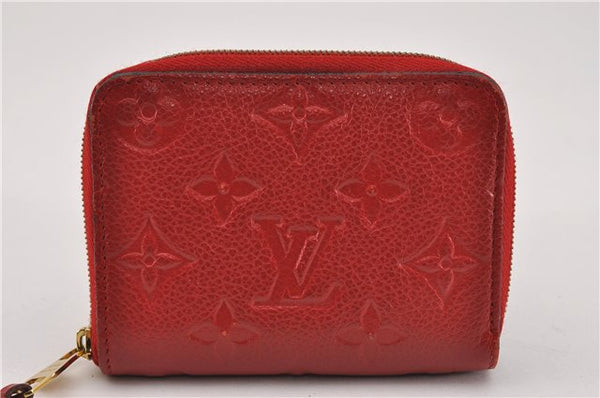 Authentic Louis Vuitton Monogram Empreinte Zippy Coin Purse Red M63696 LV 9435F