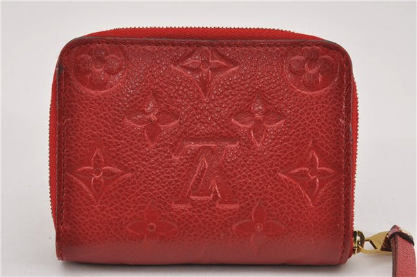 Authentic Louis Vuitton Monogram Empreinte Zippy Coin Purse Red M63696 LV 9435F