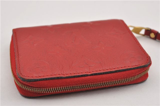 Authentic Louis Vuitton Monogram Empreinte Zippy Coin Purse Red M63696 LV 9435F