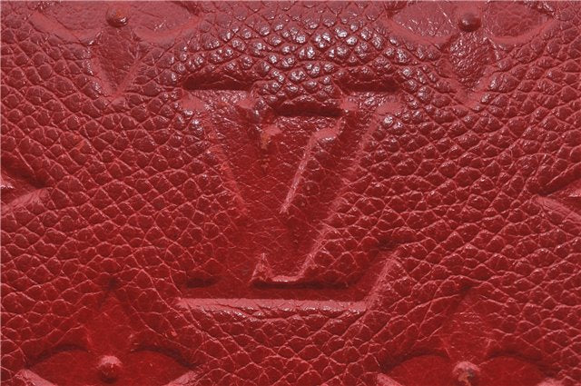 Authentic Louis Vuitton Monogram Empreinte Zippy Coin Purse Red M63696 LV 9435F