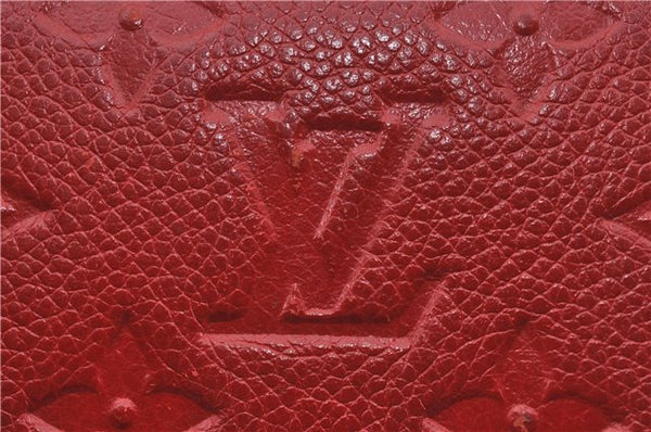 Authentic Louis Vuitton Monogram Empreinte Zippy Coin Purse Red M63696 LV 9435F