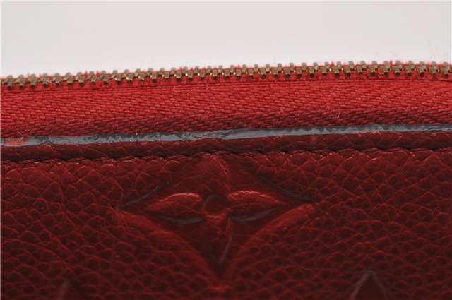 Authentic Louis Vuitton Monogram Empreinte Zippy Coin Purse Red M63696 LV 9435F