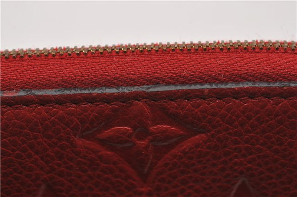 Authentic Louis Vuitton Monogram Empreinte Zippy Coin Purse Red M63696 LV 9435F