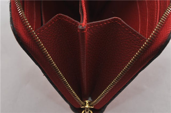 Authentic Louis Vuitton Monogram Empreinte Zippy Coin Purse Red M63696 LV 9435F