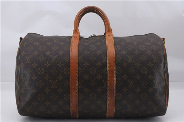 Auth Louis Vuitton Monogram Keepall Bandouliere 45 Boston Bag M41418 LV 9436D