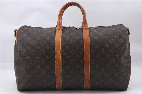 Auth Louis Vuitton Monogram Keepall Bandouliere 45 Boston Bag M41418 LV 9436D