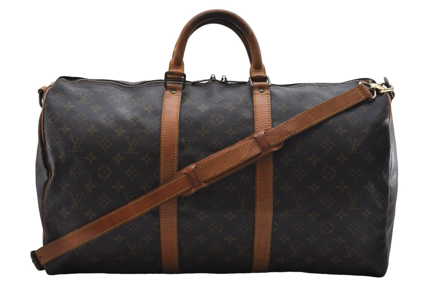 Auth Louis Vuitton Monogram Keepall Bandouliere 50 Boston Bag M41416 LV 9437D