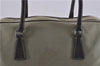 Authentic PRADA Vintage Canvas Leather Shoulder Hand Tote Bag Khaki Green 9441F