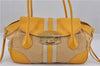 Authentic PRADA Raffia Leather Hand Shoulder Bag Beige Yellow 9444F