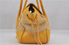 Authentic PRADA Raffia Leather Hand Shoulder Bag Beige Yellow 9444F
