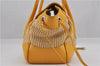 Authentic PRADA Raffia Leather Hand Shoulder Bag Beige Yellow 9444F