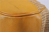 Authentic PRADA Raffia Leather Hand Shoulder Bag Beige Yellow 9444F