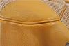 Authentic PRADA Raffia Leather Hand Shoulder Bag Beige Yellow 9444F