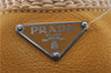 Authentic PRADA Raffia Leather Hand Shoulder Bag Beige Yellow 9444F