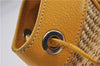 Authentic PRADA Raffia Leather Hand Shoulder Bag Beige Yellow 9444F