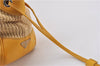 Authentic PRADA Raffia Leather Hand Shoulder Bag Beige Yellow 9444F