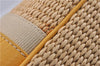 Authentic PRADA Raffia Leather Hand Shoulder Bag Beige Yellow 9444F