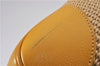 Authentic PRADA Raffia Leather Hand Shoulder Bag Beige Yellow 9444F