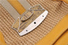 Authentic PRADA Raffia Leather Hand Shoulder Bag Beige Yellow 9444F