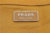 Authentic PRADA Raffia Leather Hand Shoulder Bag Beige Yellow 9444F