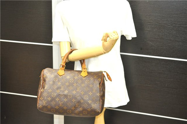 Authentic Louis Vuitton Monogram Speedy 30 Hand Boston Bag M41526 LV 9451D