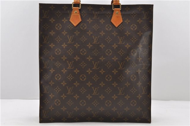 Authentic Louis Vuitton Monogram Sac Plat Hand Bag M51140 LV 9462C