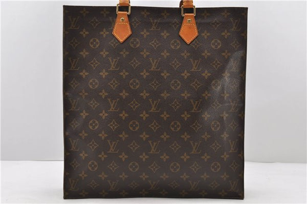Authentic Louis Vuitton Monogram Sac Plat Hand Bag M51140 LV 9462C