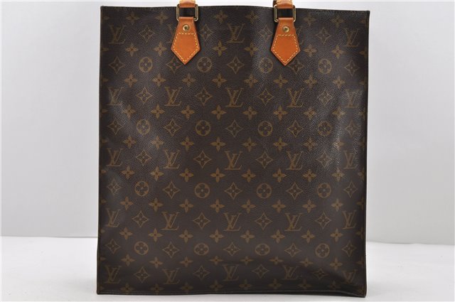 Authentic Louis Vuitton Monogram Sac Plat Hand Bag M51140 LV 9462C