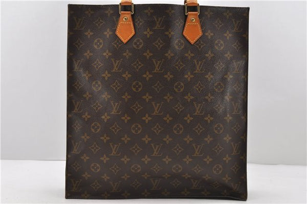 Authentic Louis Vuitton Monogram Sac Plat Hand Bag M51140 LV 9462C