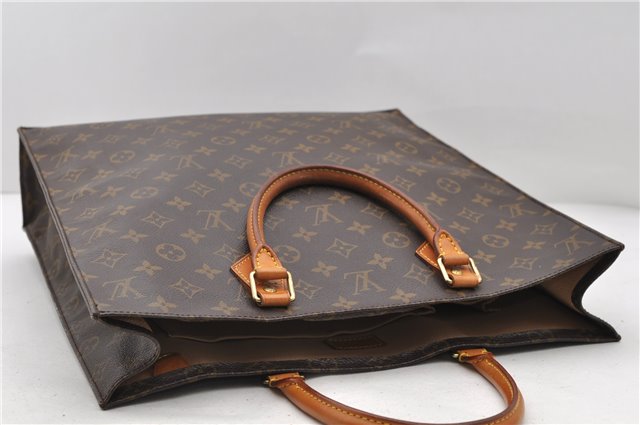 Authentic Louis Vuitton Monogram Sac Plat Hand Bag M51140 LV 9462C