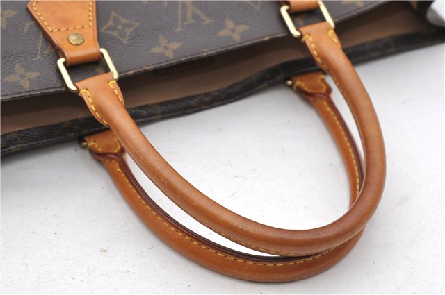 Authentic Louis Vuitton Monogram Sac Plat Hand Bag M51140 LV 9462C