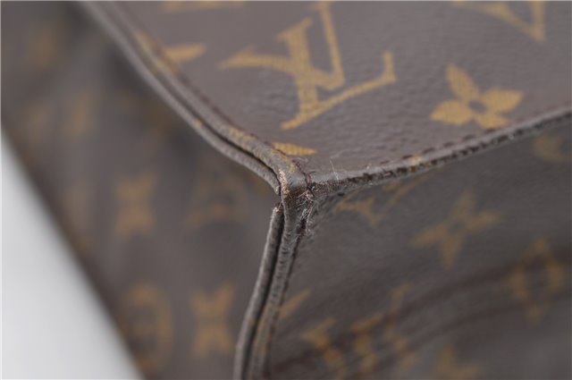 Authentic Louis Vuitton Monogram Sac Plat Hand Bag M51140 LV 9462C