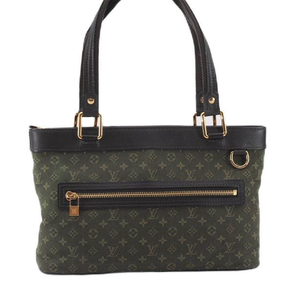 Authentic Louis Vuitton Monogram Mini Lucille PM Hand Bag Khaki M92682 LV 9462E