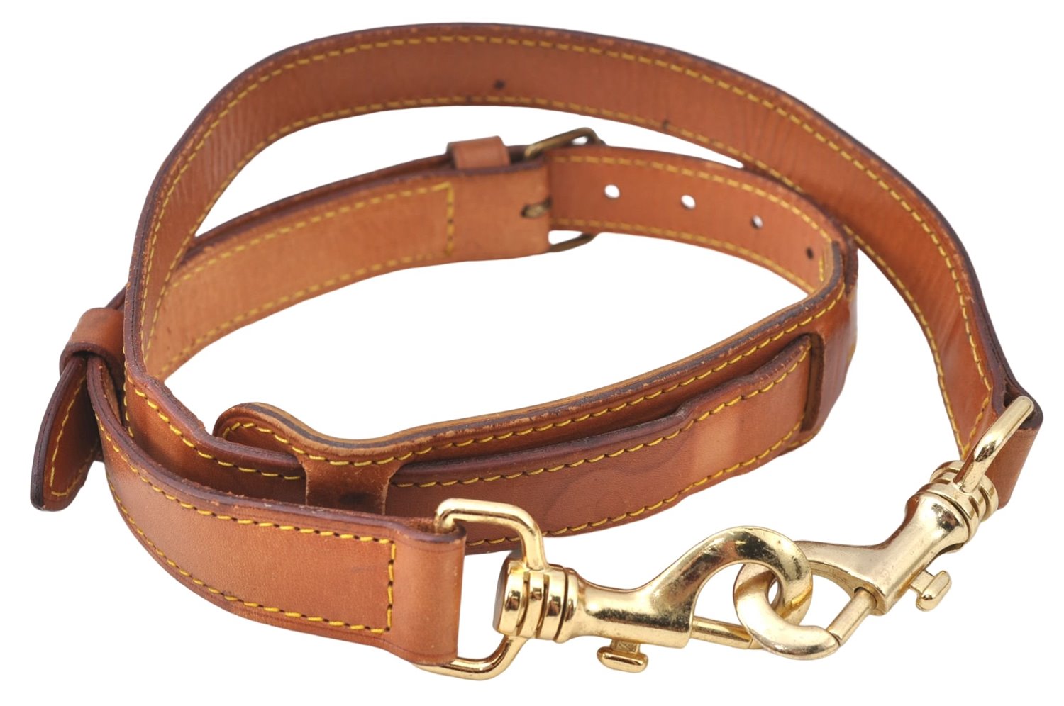 Authentic Louis Vuitton Leather Shoulder Strap Beige 36.4-43.9