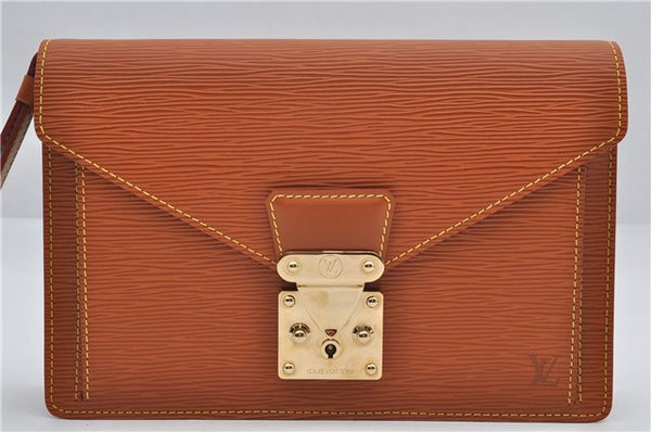 Auth Louis Vuitton Epi Pochette Sellier Dragonne Clutch Bag M52618 Brown 9463E