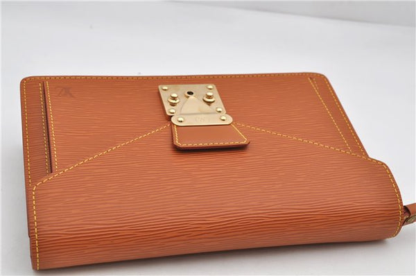 Auth Louis Vuitton Epi Pochette Sellier Dragonne Clutch Bag M52618 Brown 9463E