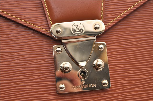 Auth Louis Vuitton Epi Pochette Sellier Dragonne Clutch Bag M52618 Brown 9463E