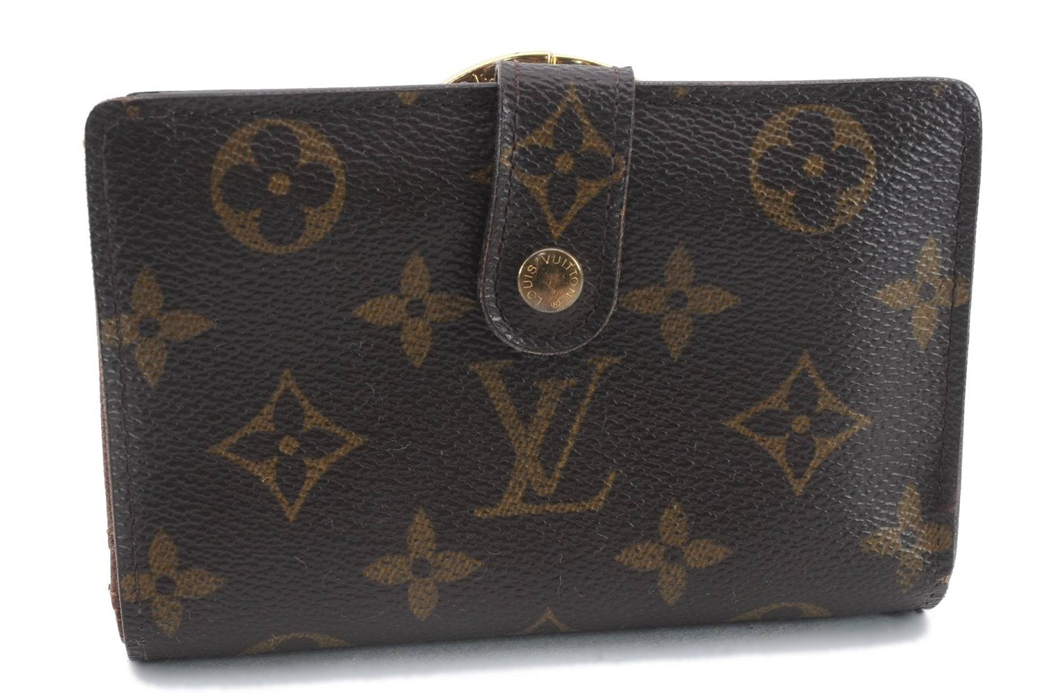 Auth Louis Vuitton Monogram Porte Monnaie Billets Viennois M61663 Wallet 9468C